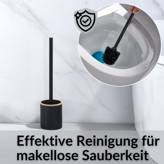 Toilettenbürsten Halterung Schwarz mit zwei Aufsätzen