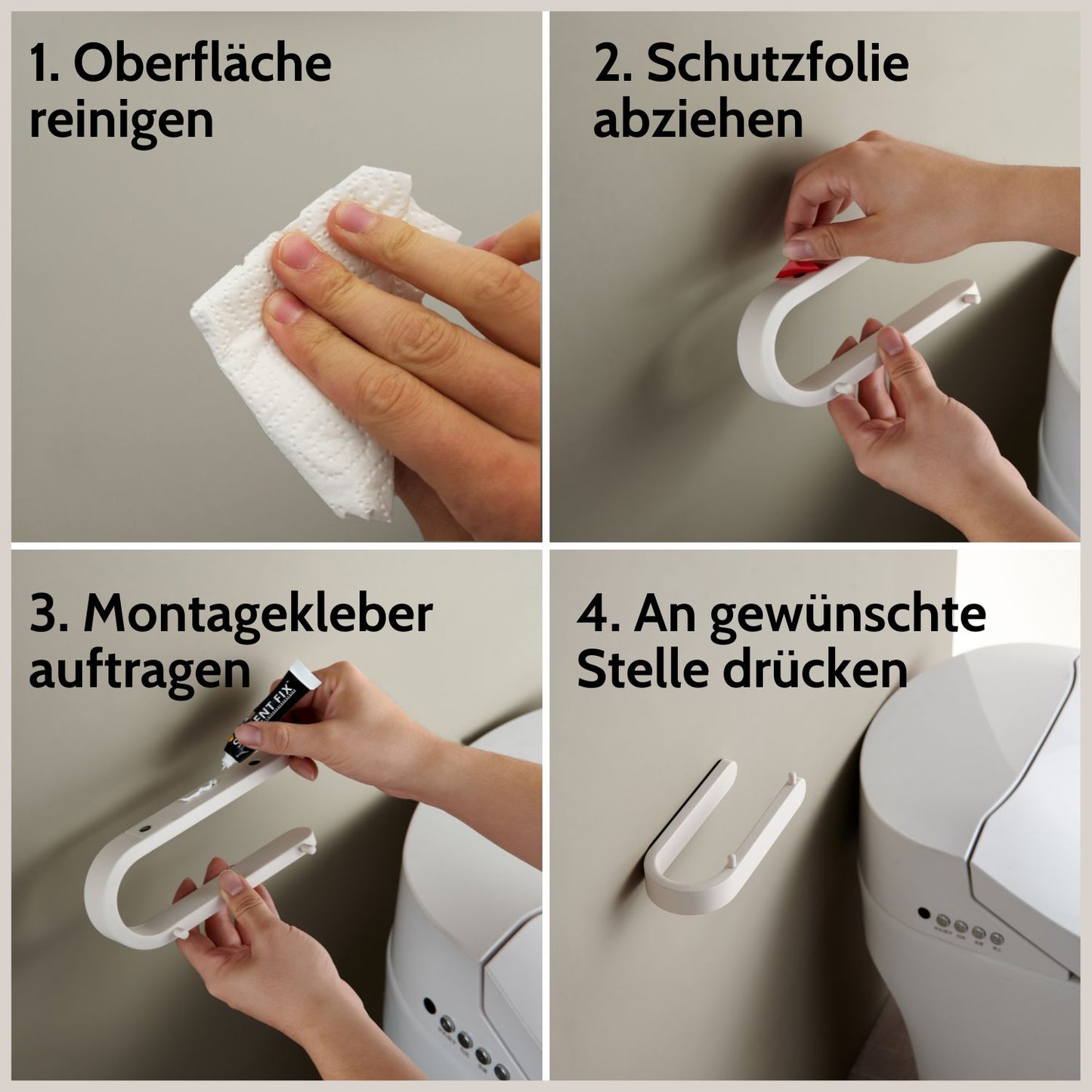 Toilettenpapierhalter aus Edelstahl gebogen