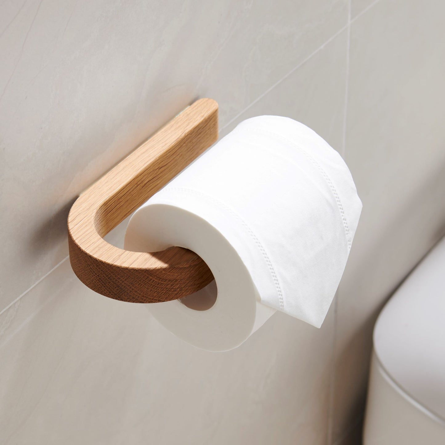 Mango wood toilet paper holder with shelf – DEKAZIA