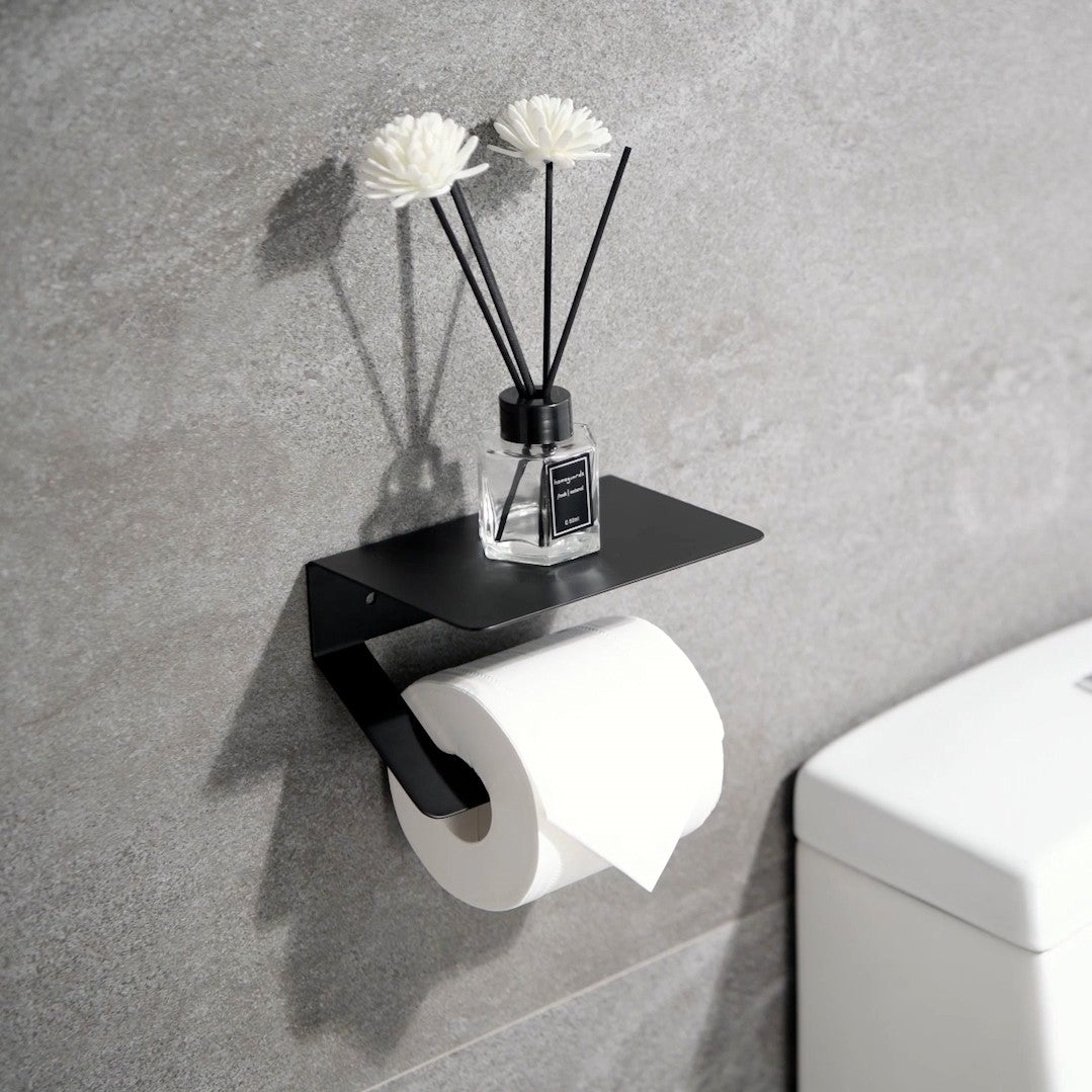 Toilettenpapierhalter aus Edelstahl mit Ablage
