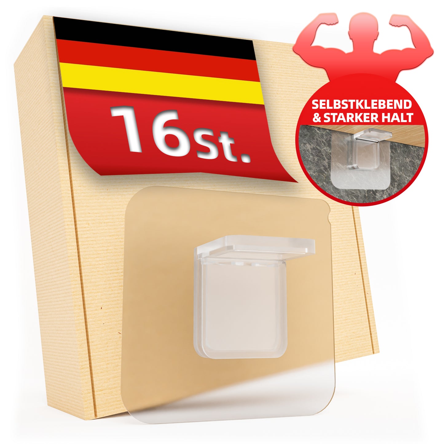 Regalbodenhalter Set selbstklebend