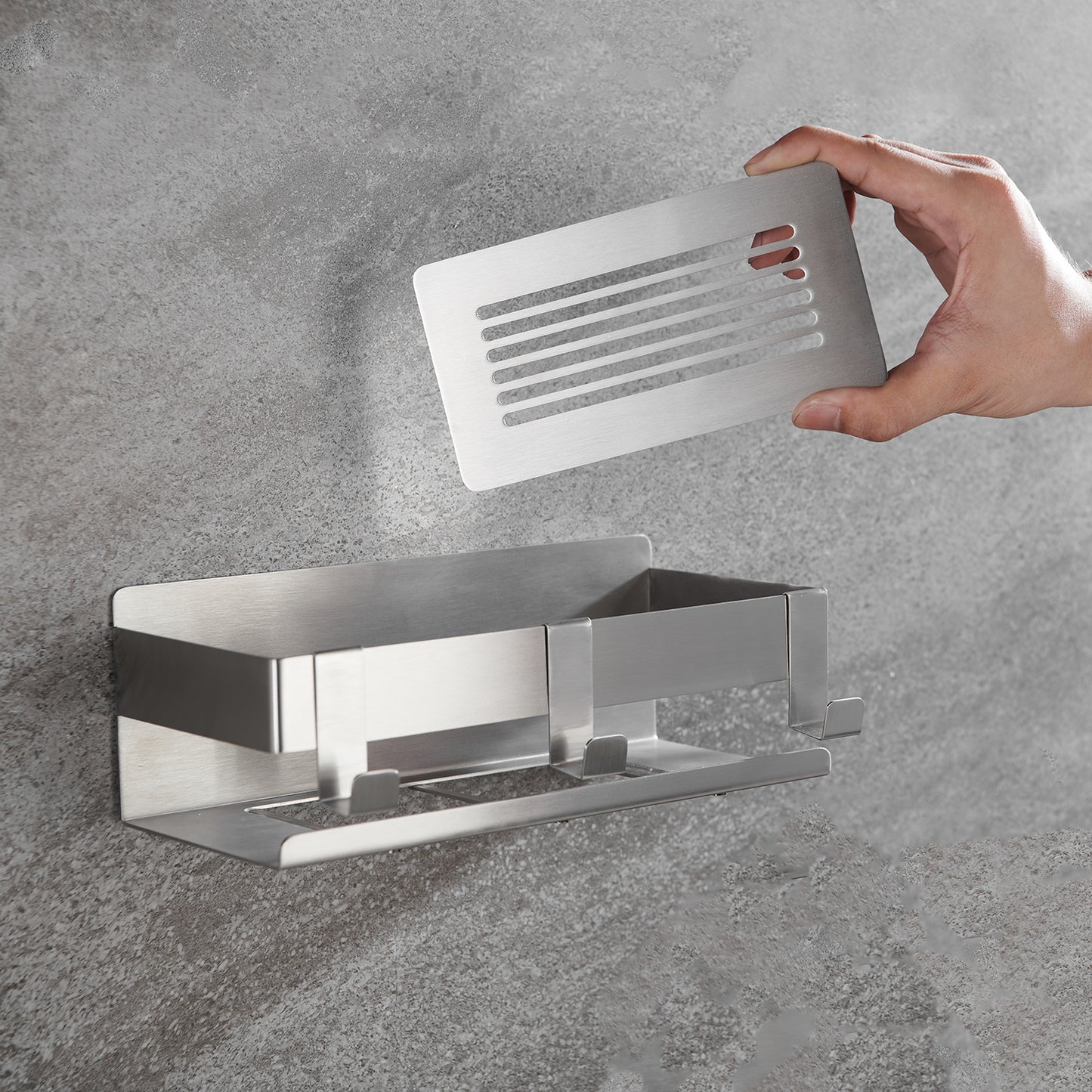 DEKAZIA® shower shelf made of stainless steel without drilling | in 3 colors
