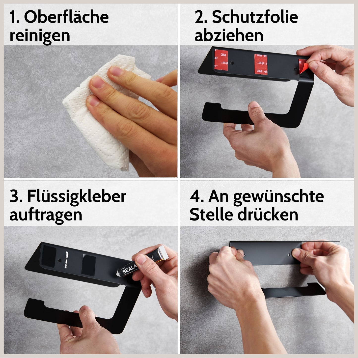 Toilettenpapierhalter Edelstahl mit Ablage