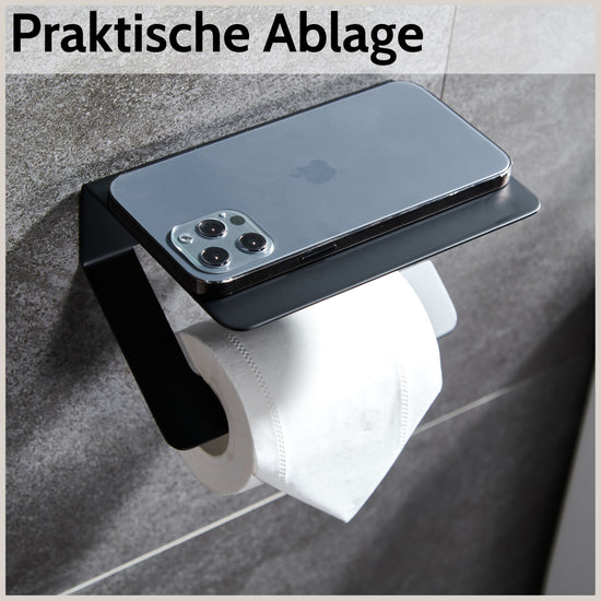 Toilettenpapierhalter Edelstahl mit Ablage
